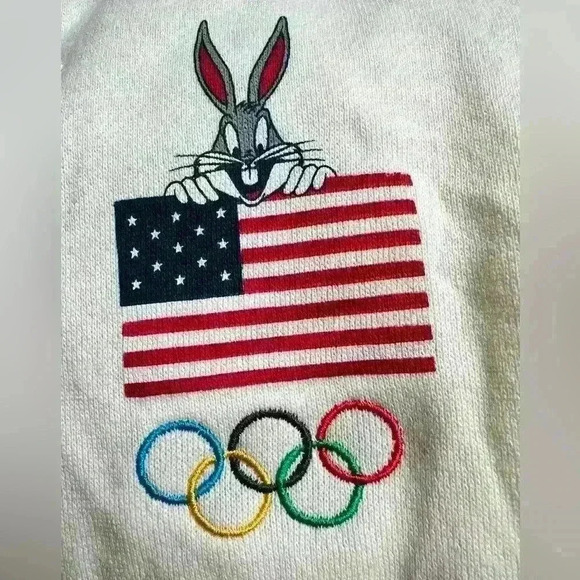 Looney Tune Zip-Up Hoodie Jacket Sized To Waist  Women’s Size M USA Olympic - Picture 6 of 12